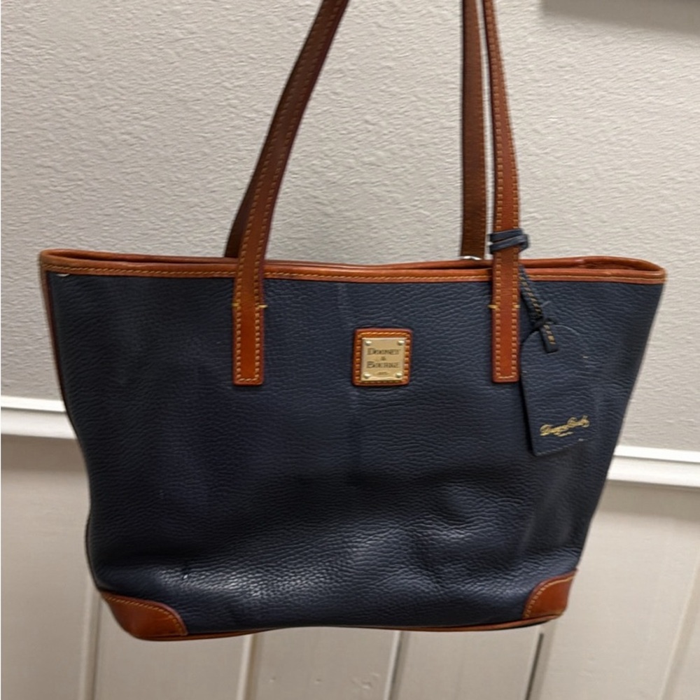 Dooney & Bourke Navy and Tan Tote Bag